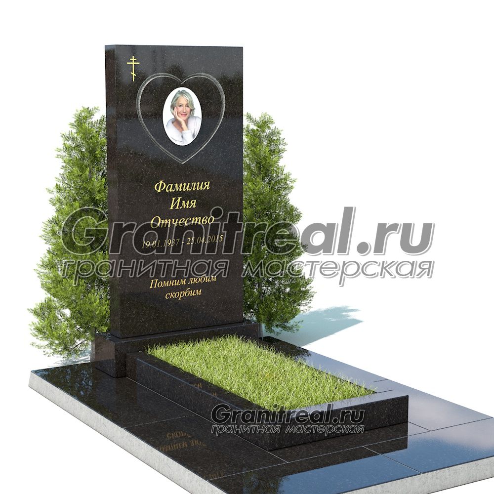 Вертикальный памятник из гранита