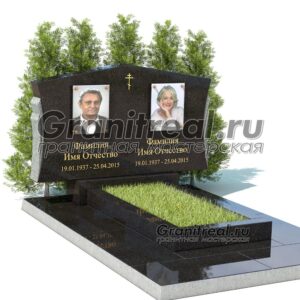 Горизонтальный памятник из гранита
