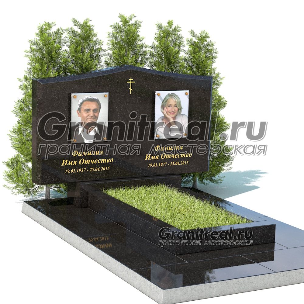 Горизонтальный памятник из гранита