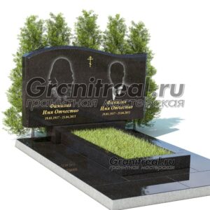 Горизонтальный памятник из гранита