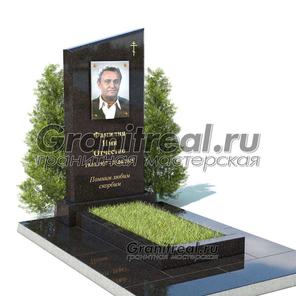 Вертикальный памятник из гранита