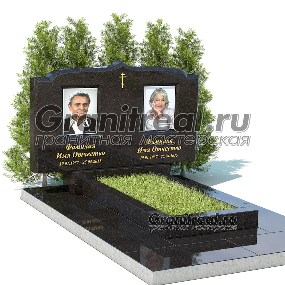 Горизонтальный памятник из гранита