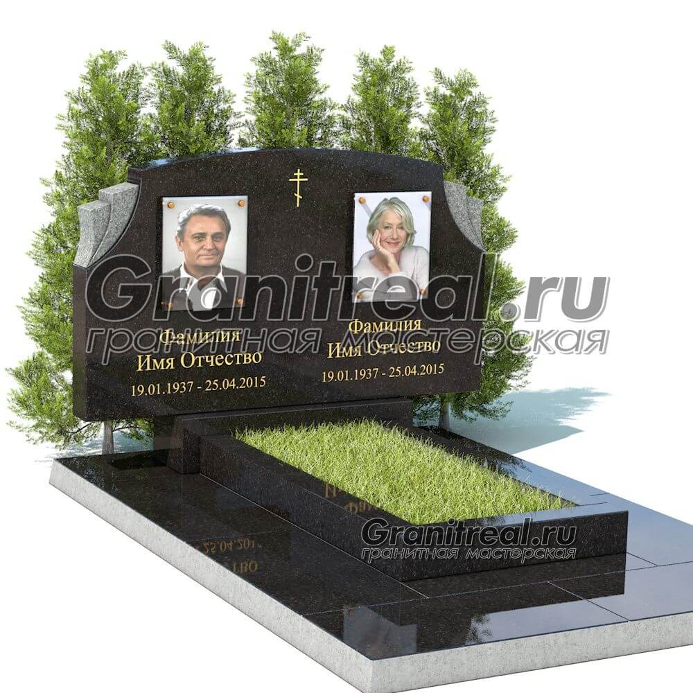 Горизонтальный памятник из гранита