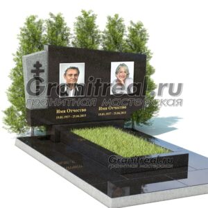 Горизонтальный памятник из гранита