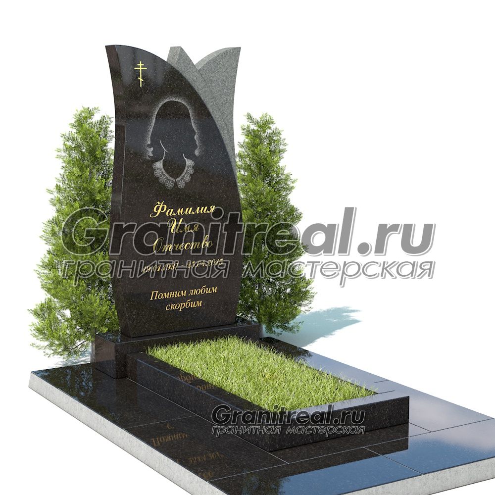 Вертикальный памятник из гранита