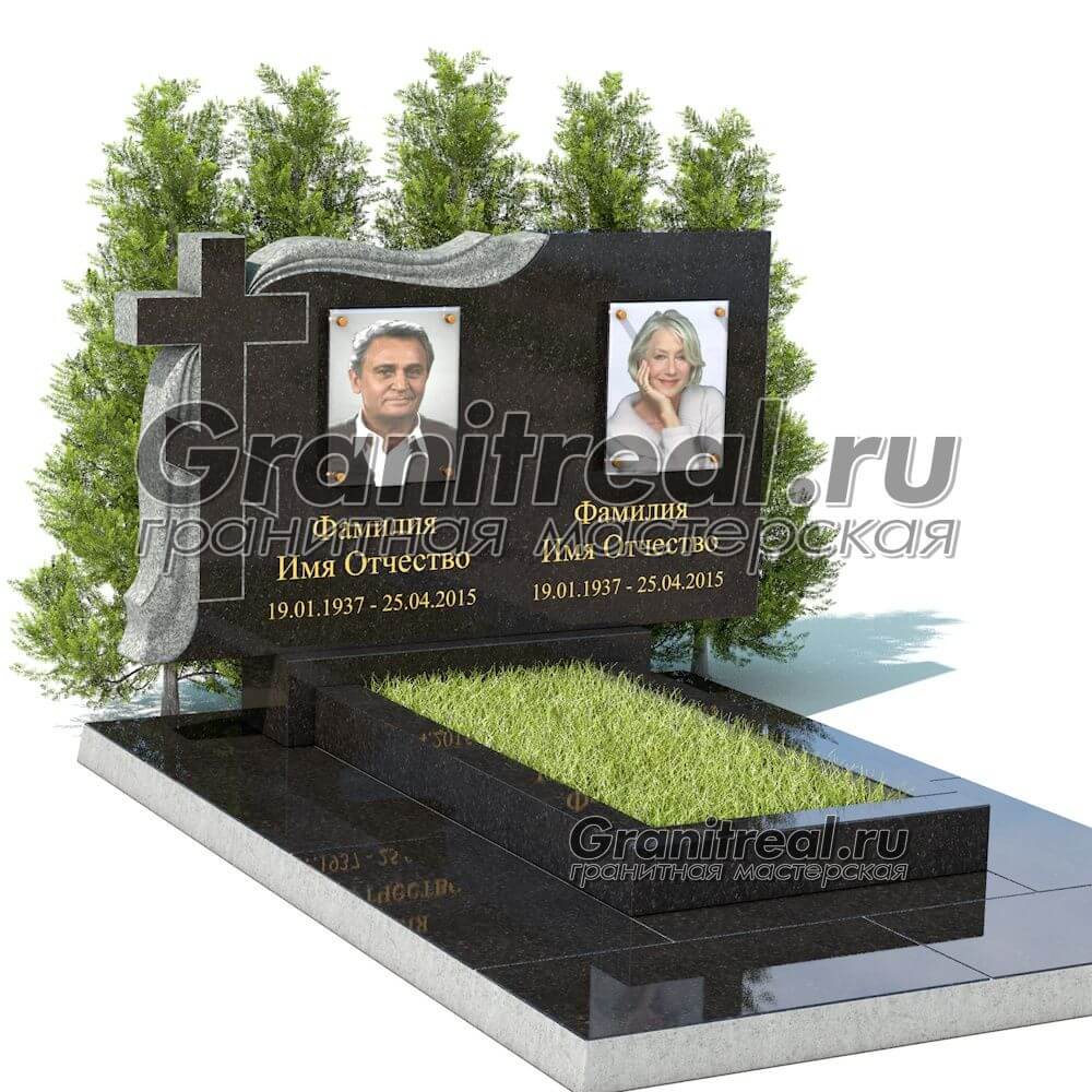 Горизонтальный памятник из гранита Горизонтальный памятник из гранита