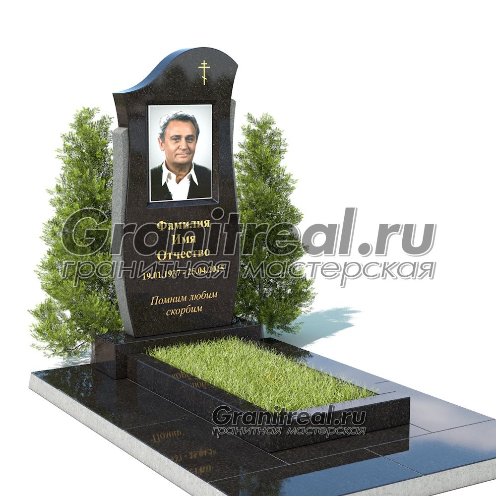 Вертикальный памятник из гранита