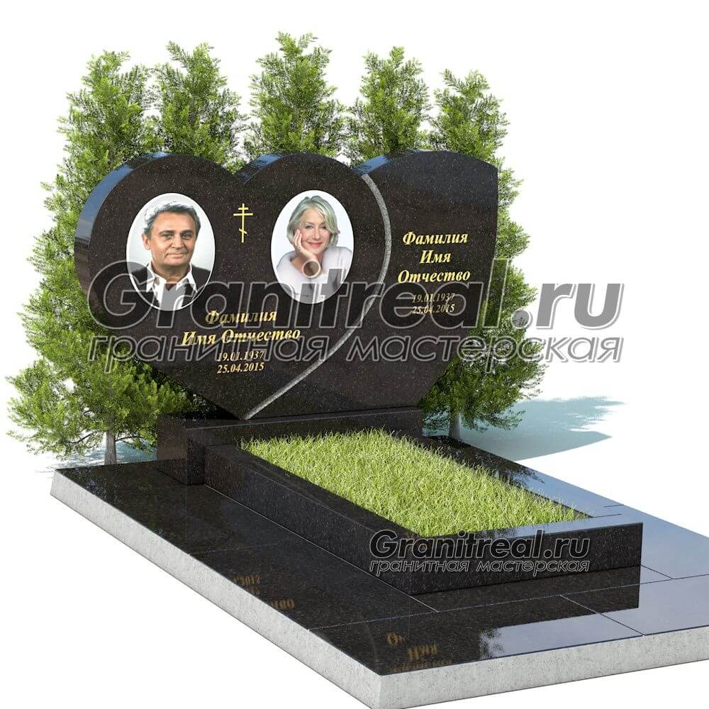 Горизонтальный памятник из гранита