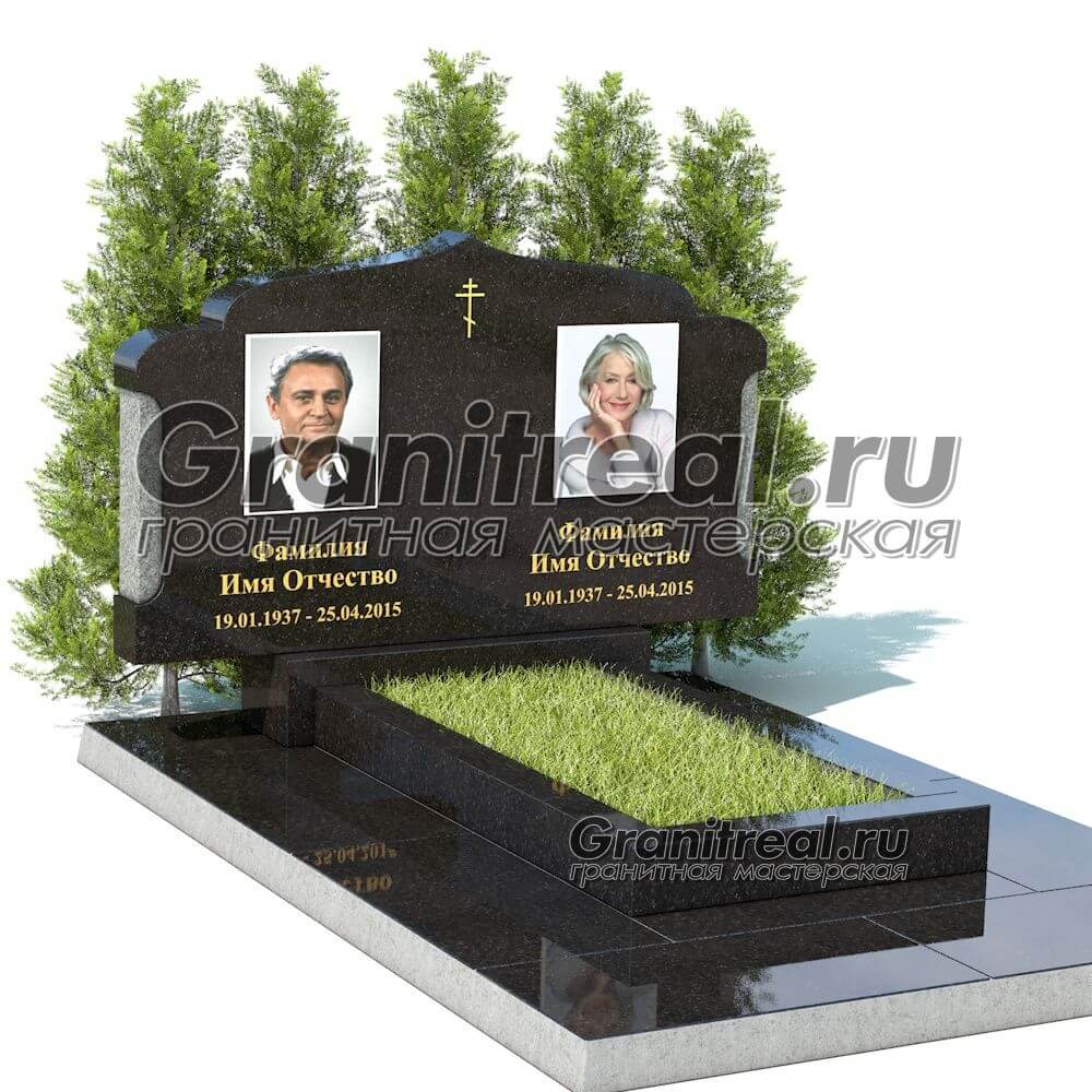 Горизонтальный памятник из гранита