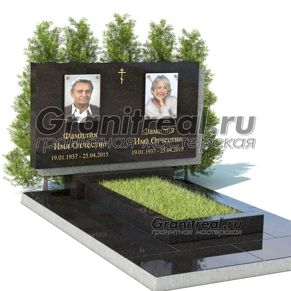Горизонтальный памятник из гранита