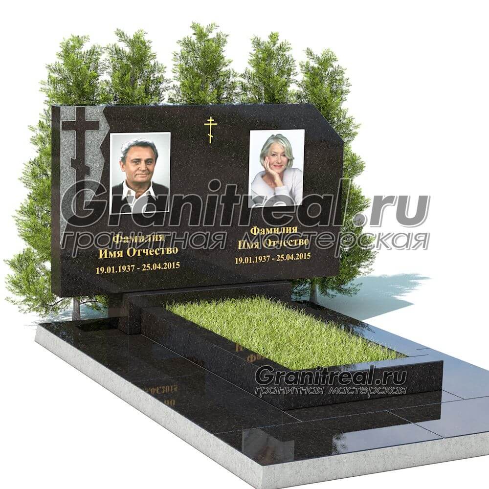 Горизонтальный памятник из гранита