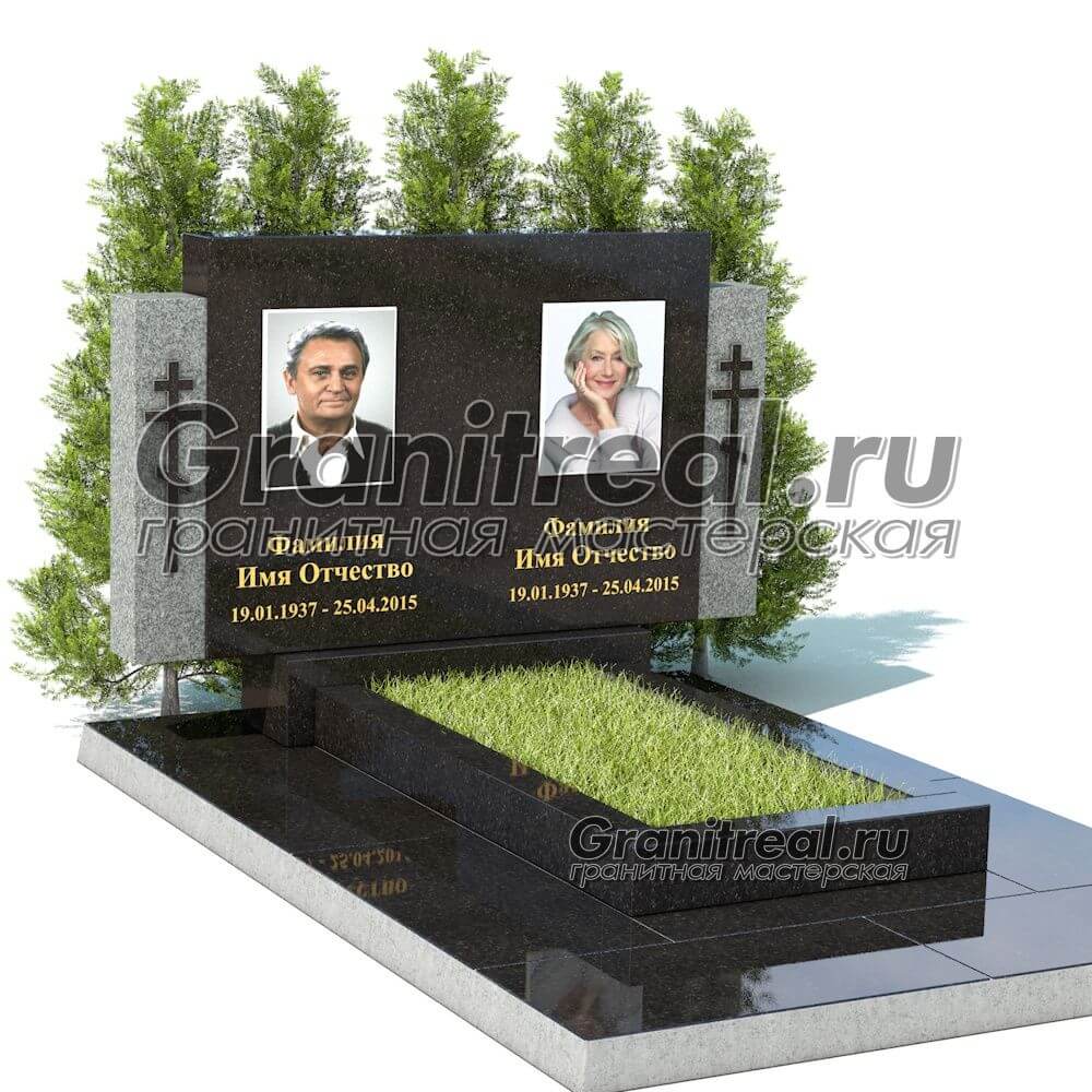 Горизонтальный памятник из гранита