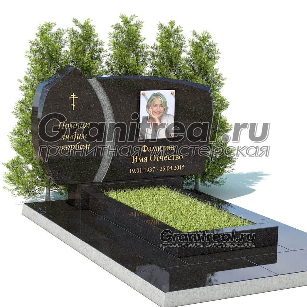 Горизонтальный памятник из гранита