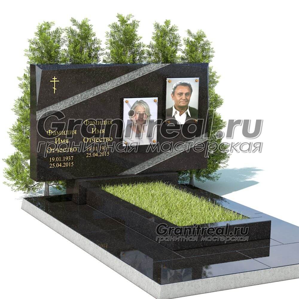 Горизонтальный памятник из гранита Горизонтальный памятник из гранита