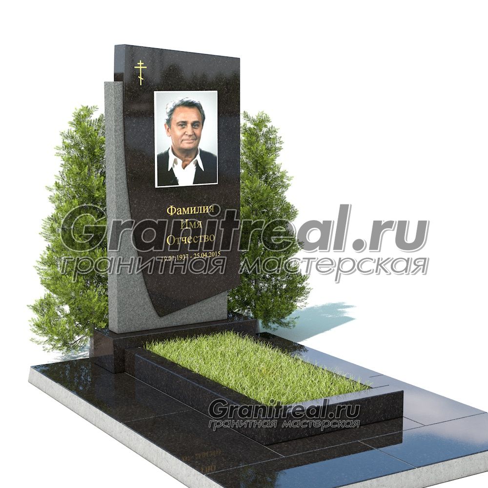 Вертикальный памятник из гранита