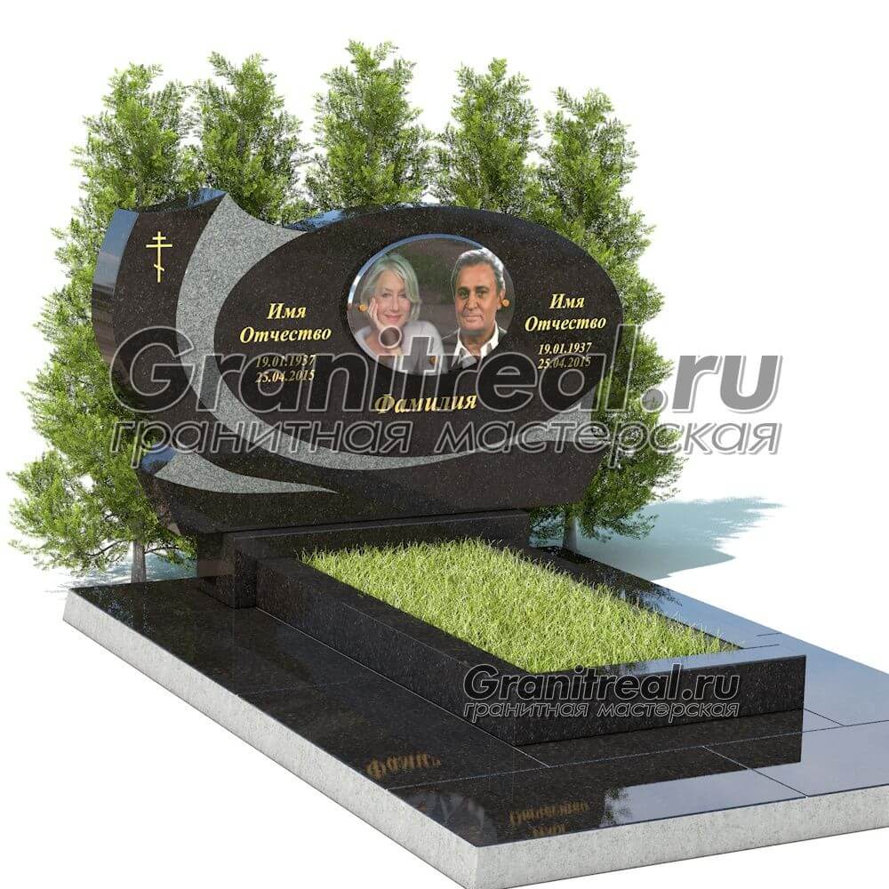 Горизонтальный памятник из гранита