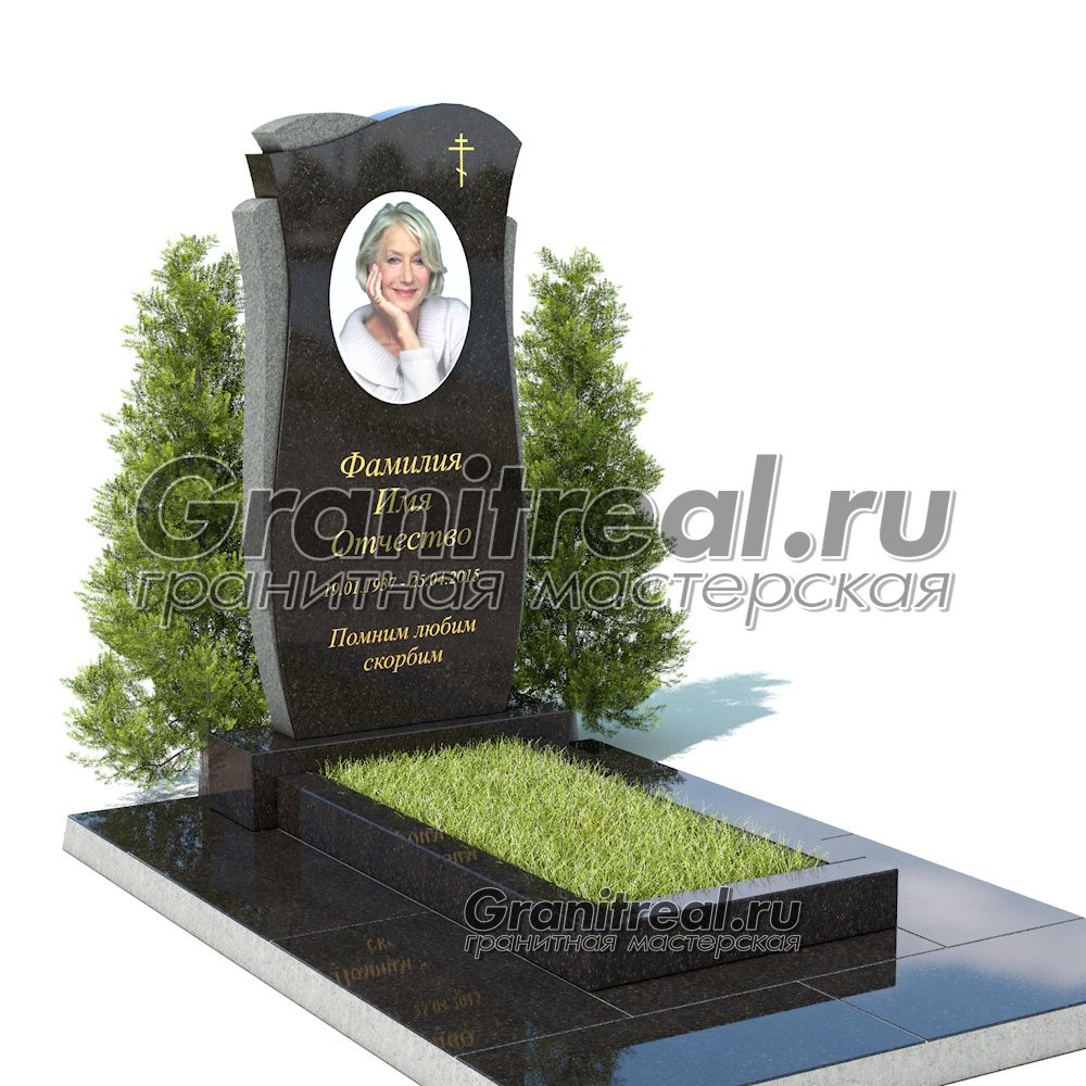 Вертикальный памятник из гранита