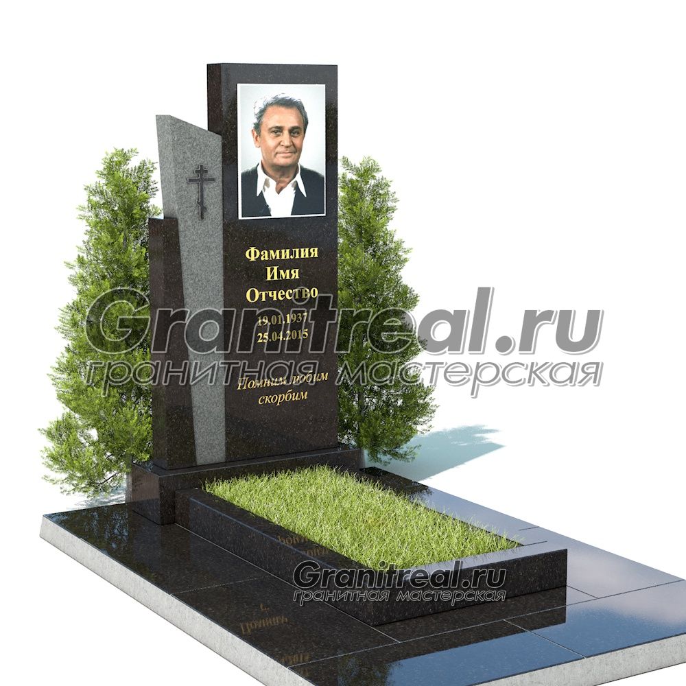 Вертикальный памятник из гранита