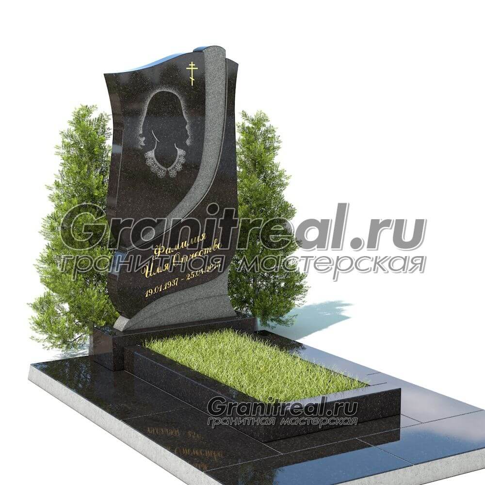 Вертикальный памятник из гранита