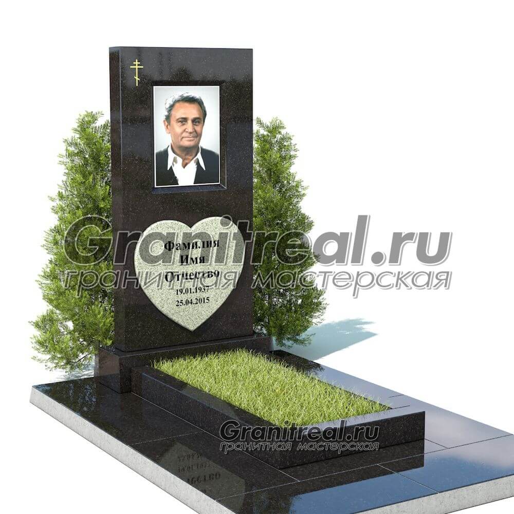 Вертикальный памятник из гранита