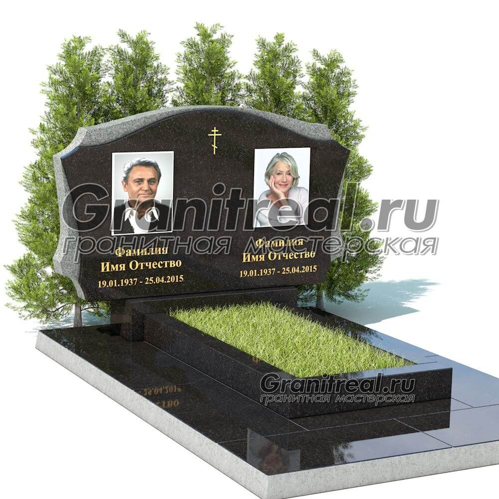 Горизонтальный памятник из гранита